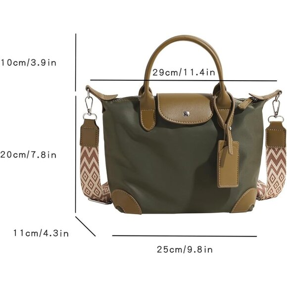 Chic Lightweight Purse with Leather Top-handle Green - Picture 3 of 6